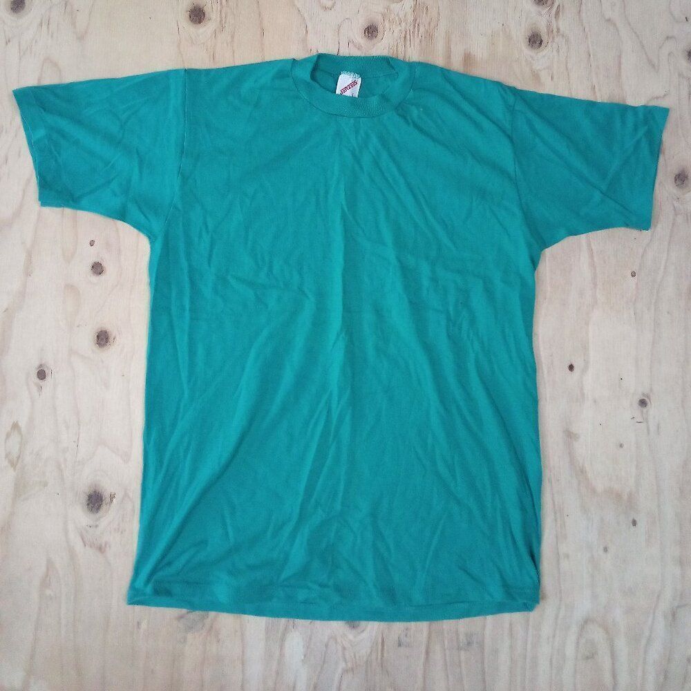 Vintage Jerzees Single Stitch Blank T-Shirt Green